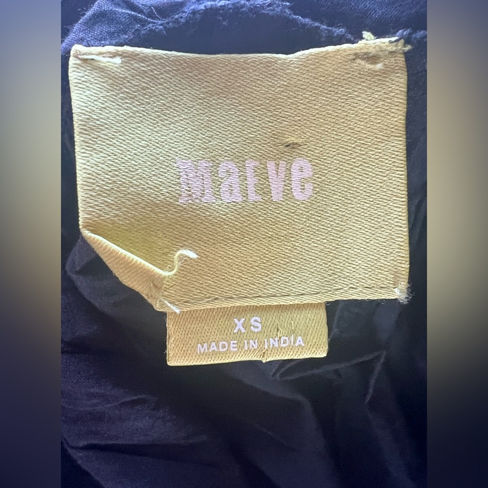 Anthro Maeve Harlow Embroidered Sequin V-Neck XS Black Boho Flutter Sleeve Top - Picture 9 of 15